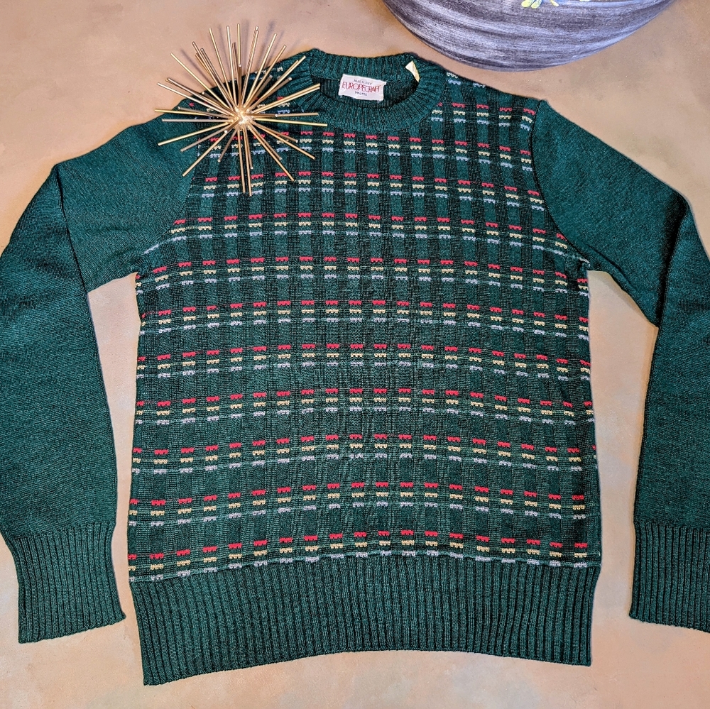 Vintage Sweater Europecraft Italian Green Large